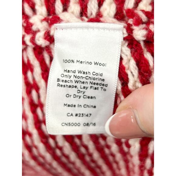 TALBOTS 100% Merino Wool Checkered Knit Cardigan Sweater Large Festive Holiday - Picture 4 of 6